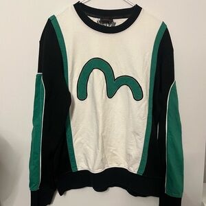 Vintage Evisu quilted Black and Green Sweatshirt size M